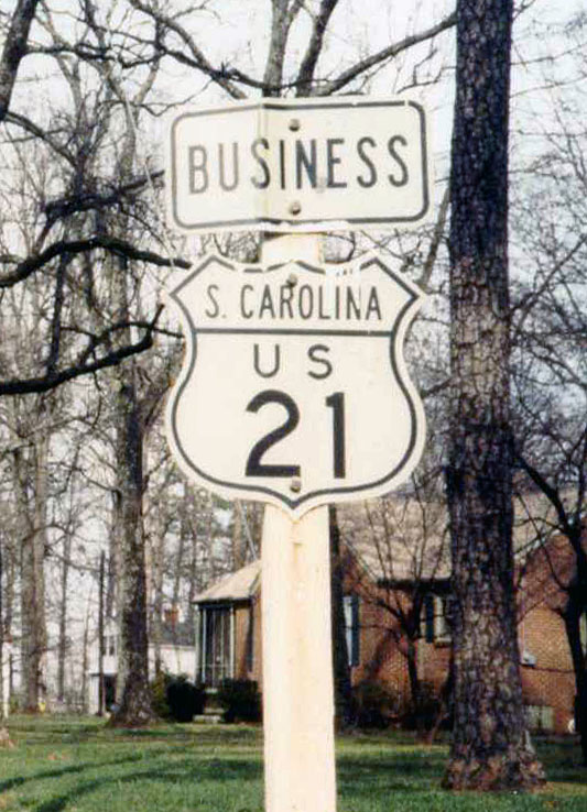 South Carolina U.S. Highway 21 sign.