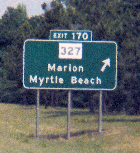 South Carolina State Highway 327 sign.