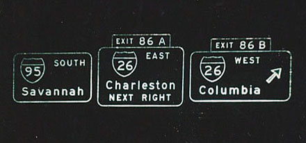 South Carolina - interstate 26 and interstate 95 sign.