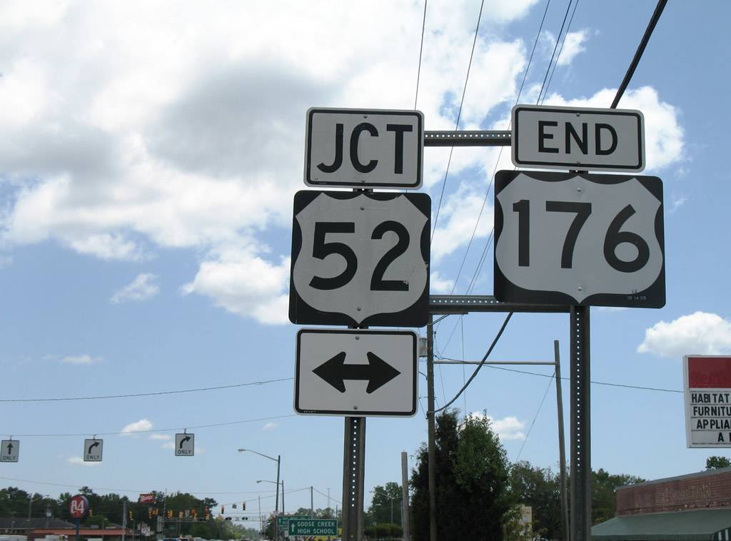 South Carolina - U.S. Highway 52 and U.S. Highway 176 sign.
