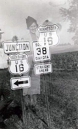 South Dakota - State Highway 38 and U.S. Highway 16 sign.