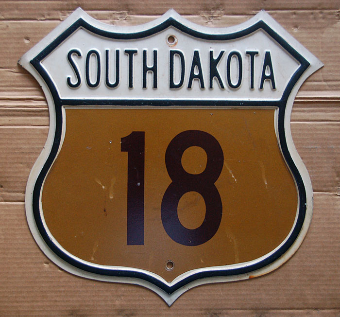 South Dakota U.S. Highway 18 sign.
