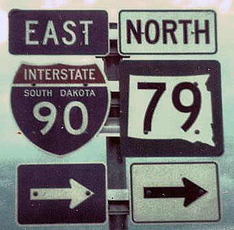 South Dakota - State Highway 79 and Interstate 90 sign.