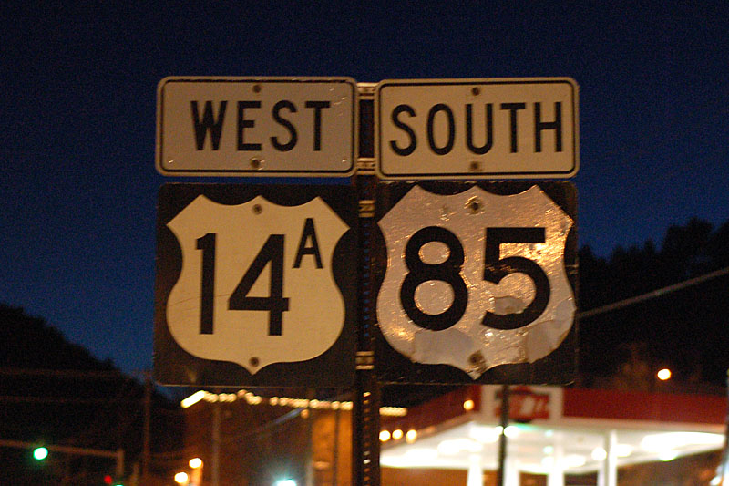 South Dakota - U.S. Highway 85 and U. S. highway 14A sign.