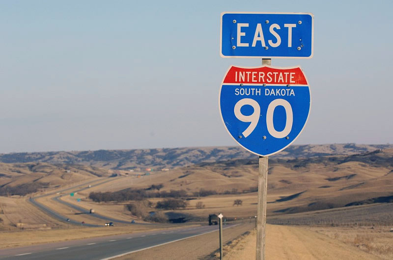 South Dakota Interstate 90 sign.