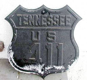 Tennessee U.S. Highway 411 sign.
