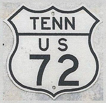Tennessee U.S. Highway 72 sign.