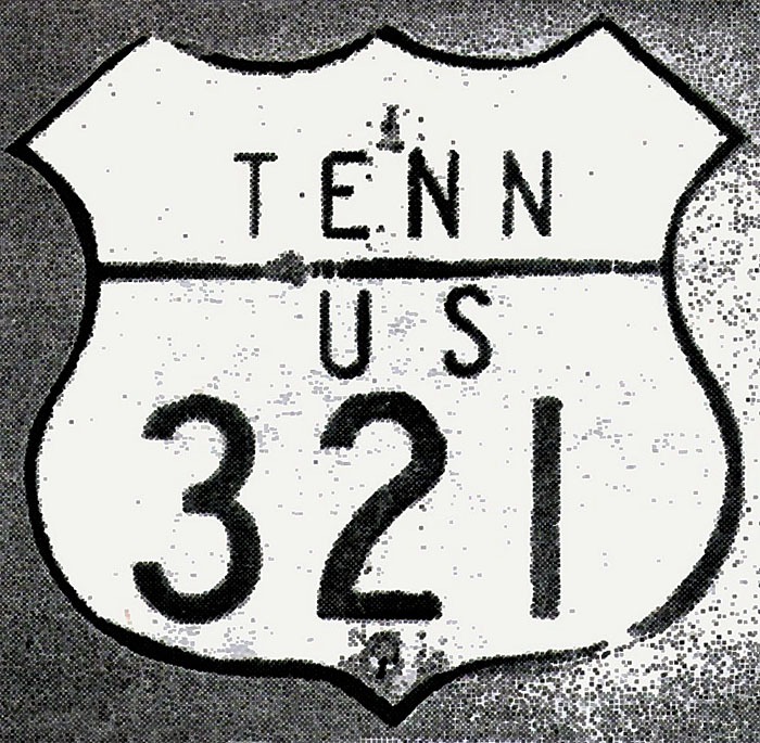 Tennessee U.S. Highway 321 sign.