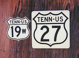 Tennessee - U.S. Highway 27 and U.S. Highway 19 sign.