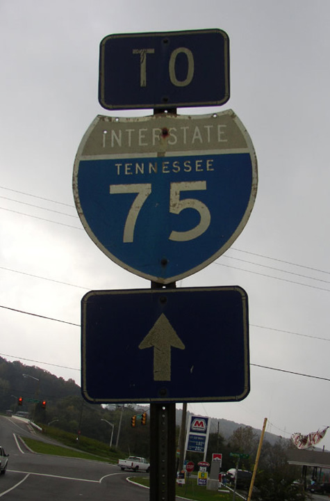 Tennessee Interstate 75 sign.