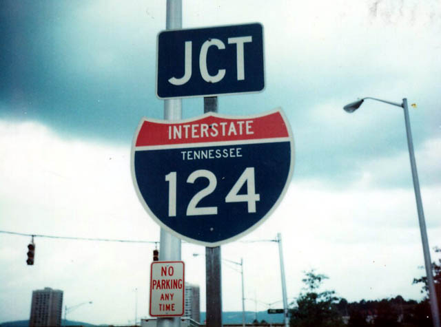 Tennessee interstate 124 sign.