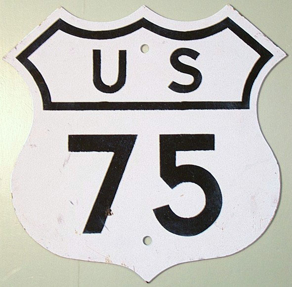 Texas U.S. Highway 75 sign.
