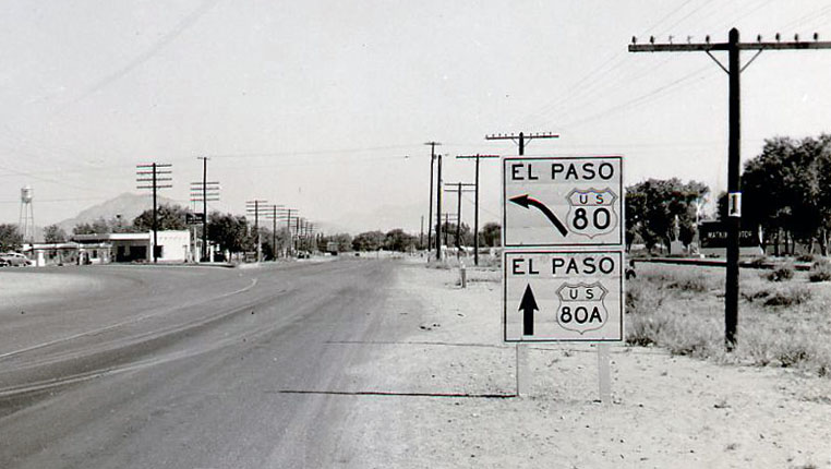 Texas - U.S. Highway 80A and U.S. Highway 80 sign.