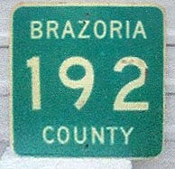 Texas Brazoria County route 192 sign.