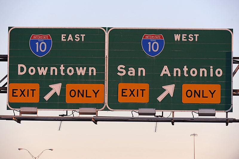Texas Interstate 10 sign.