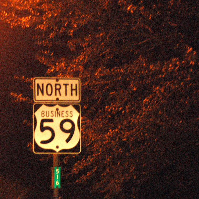 Texas business U. S. highway 59 sign.