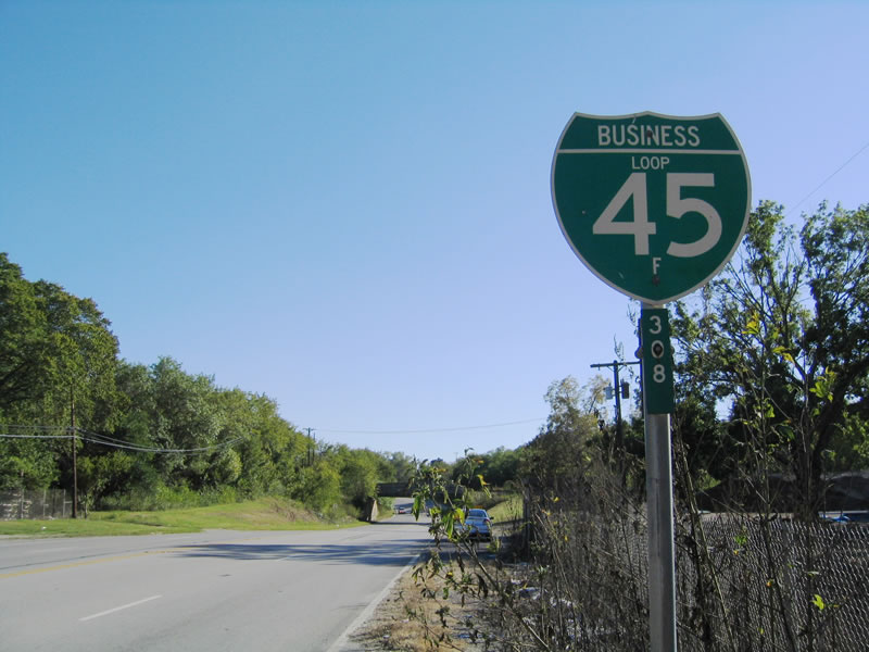 Texas business loop 45 sign.