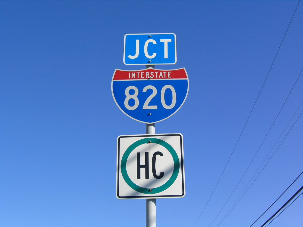 Texas Interstate 820 sign.