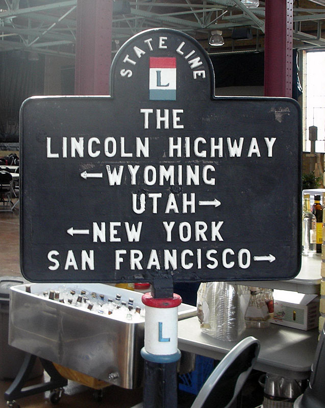 Utah and Wyoming - Lincoln Highway sign.