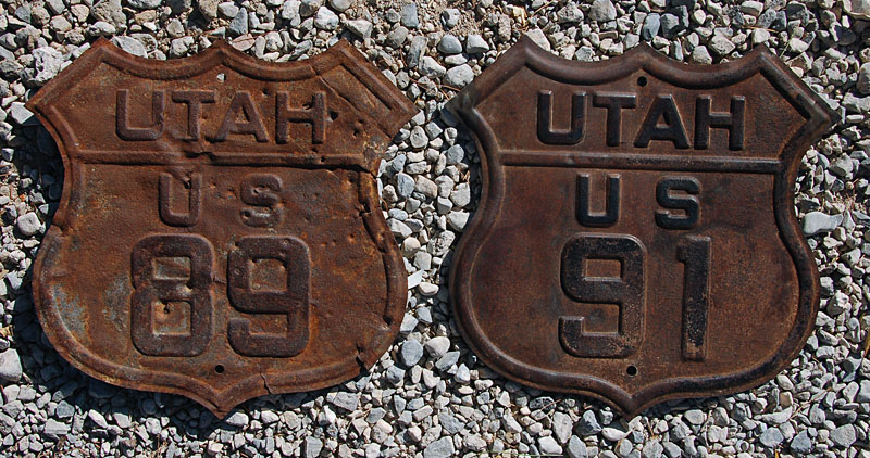 Utah - U. S. highway 91 and U. S. highway 89 sign.