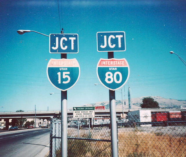Utah - Interstate 80 and Interstate 15 sign.