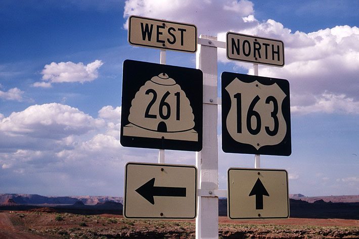 Utah - State Highway 261 and U.S. Highway 163 sign.