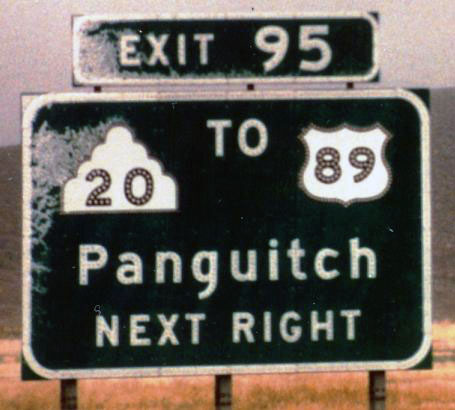 Utah - U. S. highway 89 and state highway 20 sign.