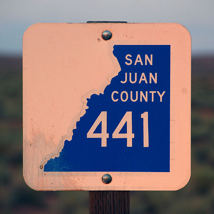 Utah San Juan County route 441 sign.