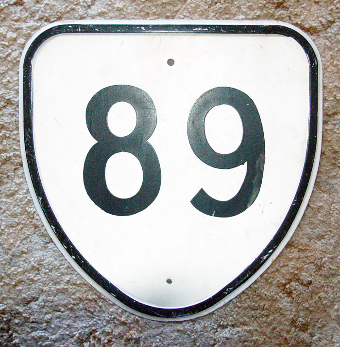 Virginia State Highway 89 sign.