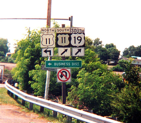 Virginia - U.S. Highway 19 and U.S. Highway 11 sign.