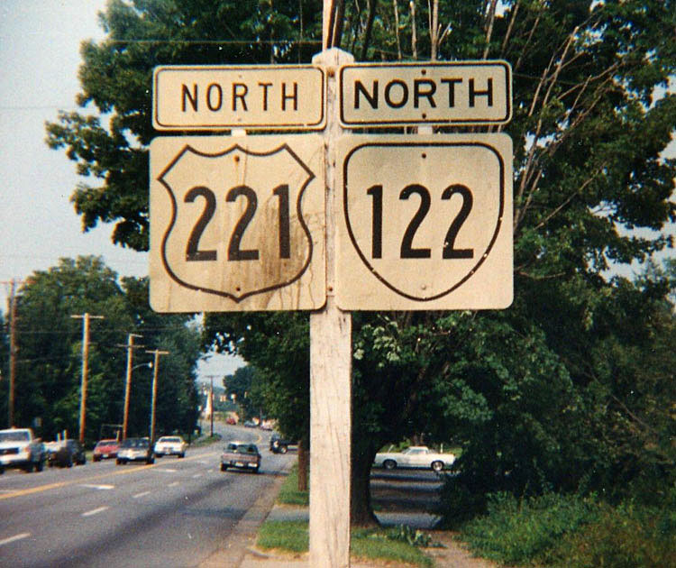 Virginia - U. S. highway 221 and state highway 122 sign.