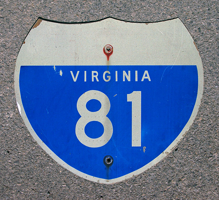 Virginia Interstate 81 sign.