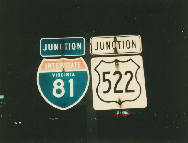 Virginia - interstate 81 and U. S. highway 522 sign.