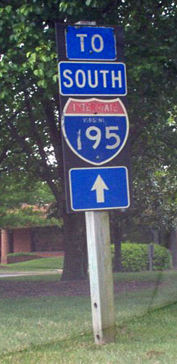 Virginia Interstate 195 sign.