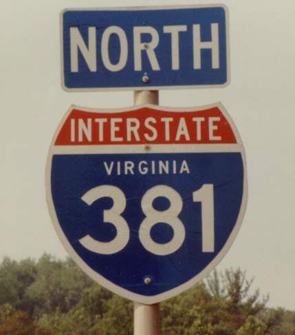 Virginia Interstate 381 sign.