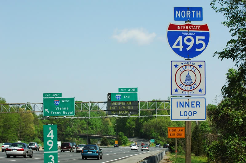Virginia - Capital Beltway and Interstate 495 sign.
