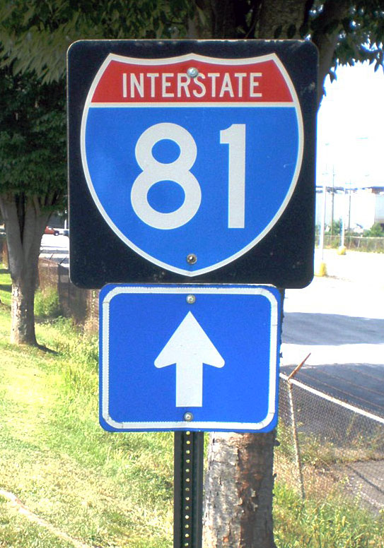 Virginia Interstate 81 sign.
