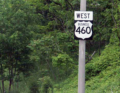 Virginia business U. S. highway 460 sign.