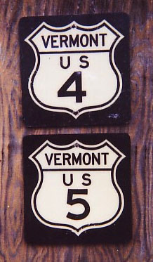 Vermont - U.S. Highway 5 and U.S. Highway 4 sign.
