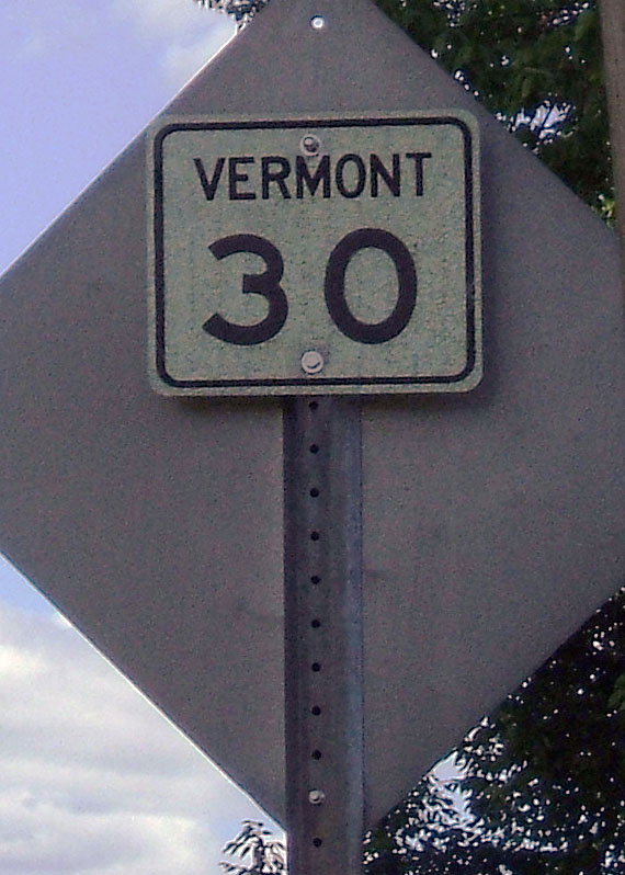 Vermont State Highway 30 sign.