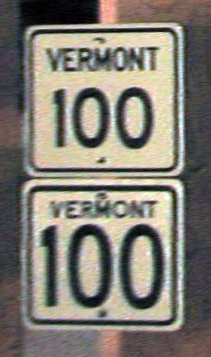 Vermont State Highway 100 sign.