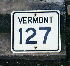 Vermont State Highway 127 sign.