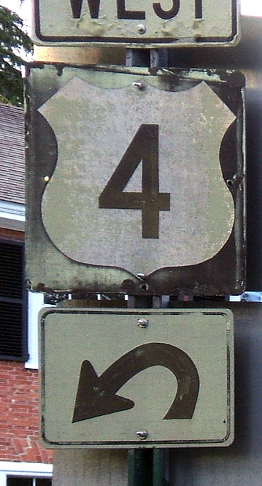 Vermont U.S. Highway 4 sign.