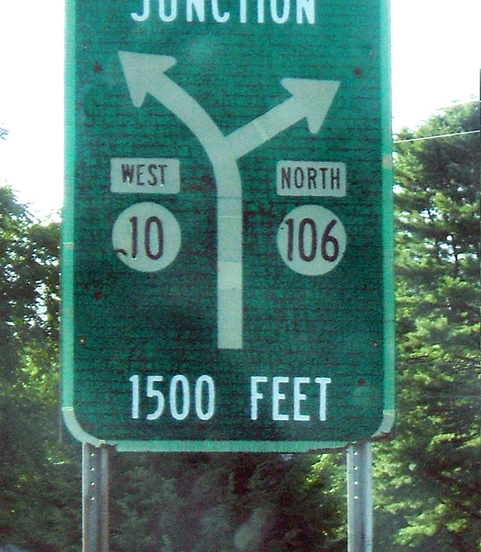 Vermont - State Highway 106 and State Highway 10 sign.