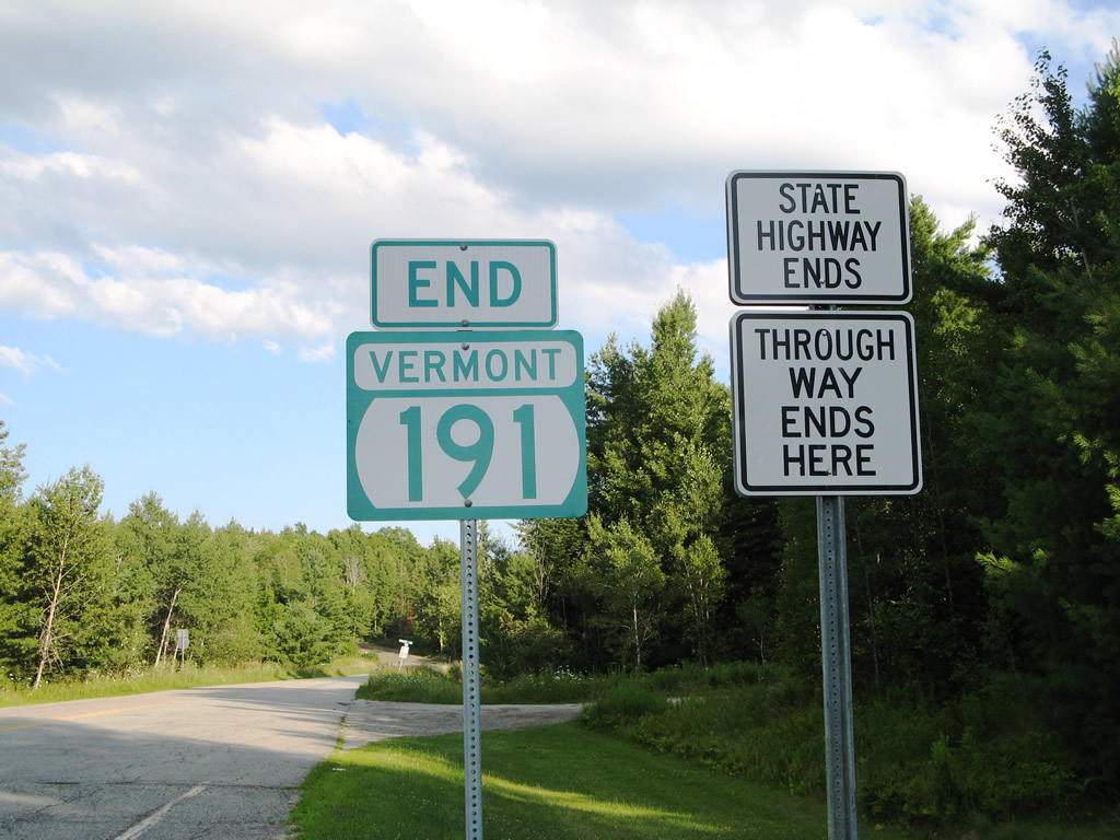 Vermont State Highway 191 sign.