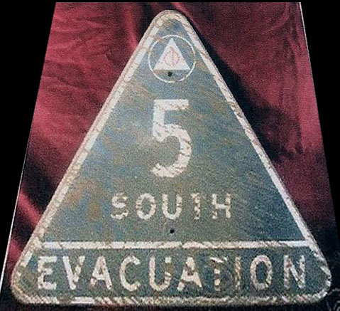 Washington evacuation route 5 sign.