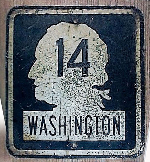 Washington State Highway 14 sign.