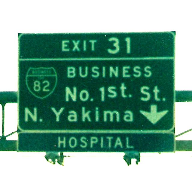 Washington business loop 82 sign.