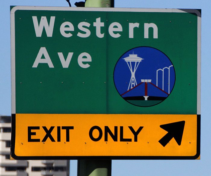 Washington Seattle Space Needle sign.