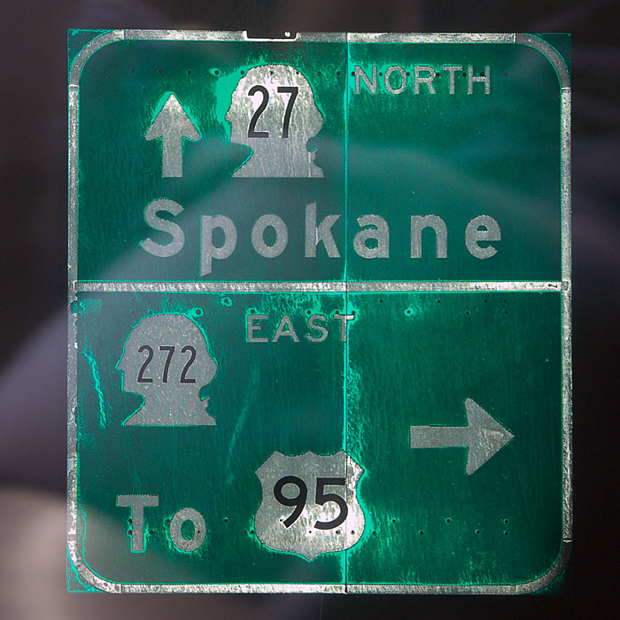 Washington and Idaho - U.S. Highway 95, State Highway 27, and State Highway 272 sign.